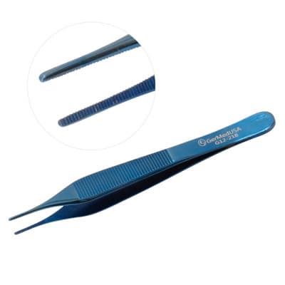 Adson Dressing Forceps Color Coated 4 3/4" Serrated