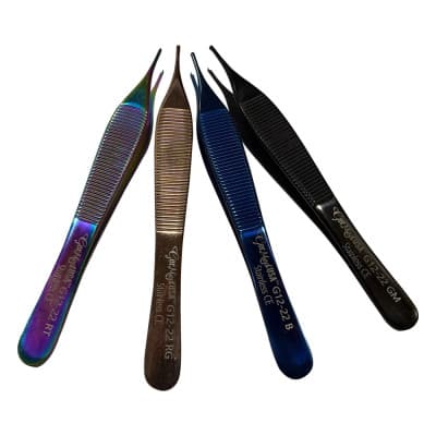 Adson Tissue Forceps Color Coated, 4 3/4", 1x2 Teeth
