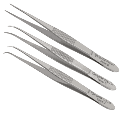 Eye Dressing Forceps Delicate Pattern Serrated 4"