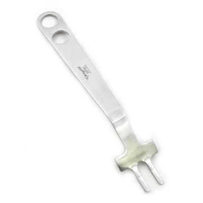 Collateral Soft Tissue Retractor 9 1/2" Curved 45mm Blade 11mm 2 Prong 2 Holes